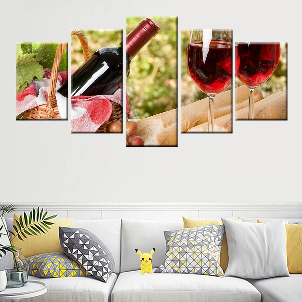 5 pieces of wine and food HD print canvas home decoration painting modern wall art frame restaurant kitchen modular poster
5 pieces of wine and food HD print canvas home decoration painting modern wall art frame restaurant kitchen modular poster