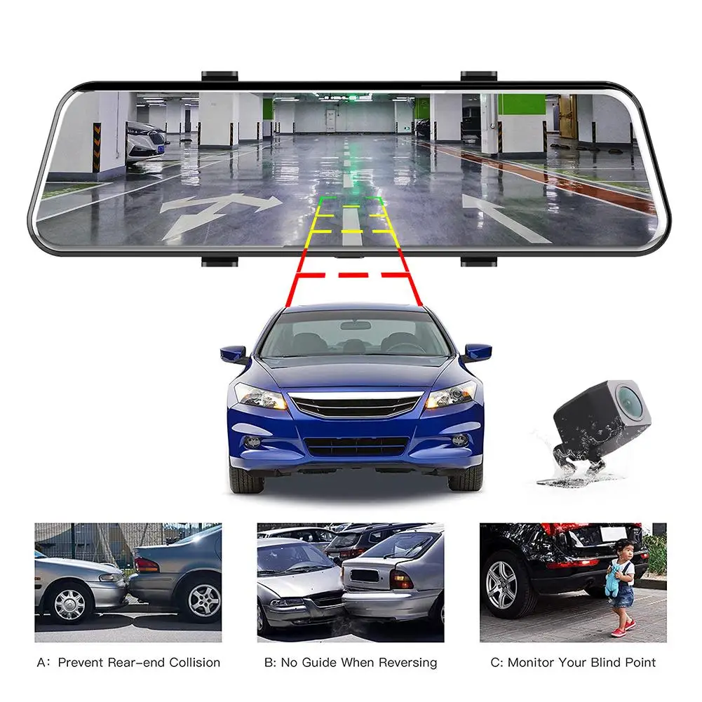 F960 10 Inch Touch Screen 1080P HD Car DVR Rearview Mirror Dual Lens Camera Rearview Mirror DVR real-time display
F960 10 Inch Touch Screen 1080P HD Car DVR Rearview Mirror Dual Lens Camera Rearview Mirror DVR real-time display