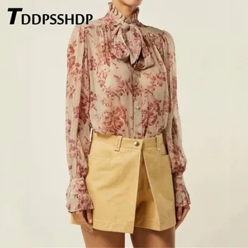 Turtleneck Ruffles Bowknot Flower Printing Women Blouse Long Sleeve Ladies Blouse Work Wear Formal Sweet Tops
Turtleneck Ruffles Bowknot Flower Printing Women Blouse Long Sleeve Ladies Blouse Work Wear Formal Sweet Tops