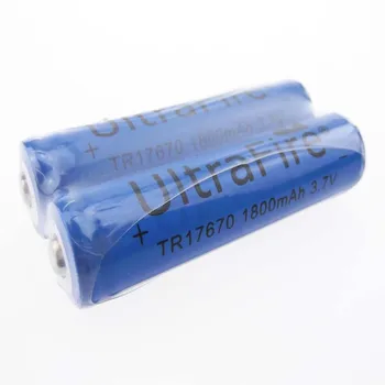 U-F TR17670 1800mAh 3.7V Li-ion Rechargeable Battery with PCB Protection Power Source for LED Flashlight (1 Pair)
U-F TR17670 1800mAh 3.7V Li-ion Rechargeable Battery with PCB Protection Power Source for LED Flashlight (1 Pair)