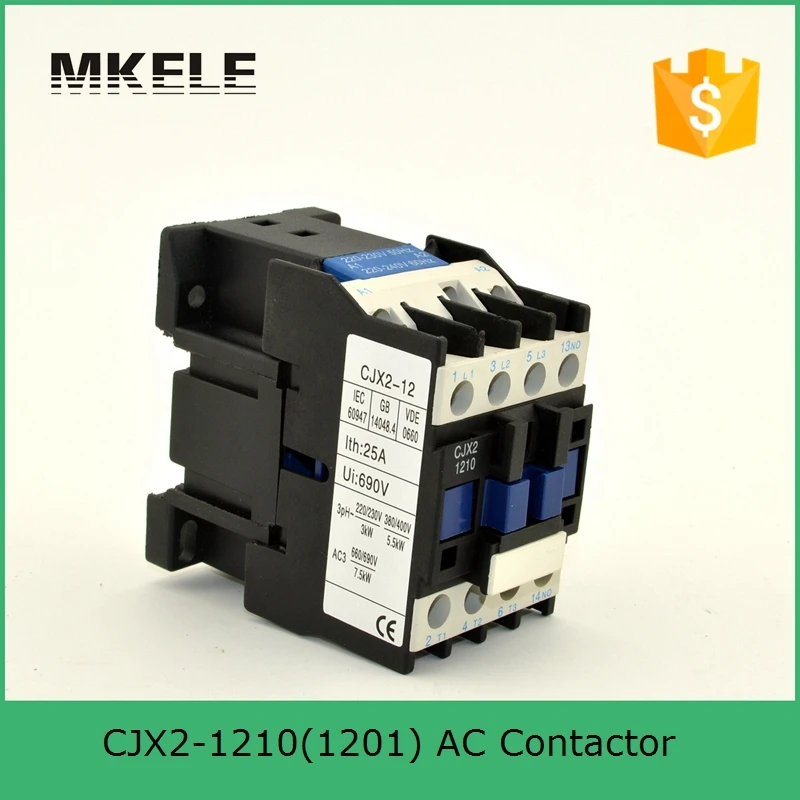 CJX2 1201 12A 3 P + NC Магнитный Электрический полюсный контактор переменного тока для