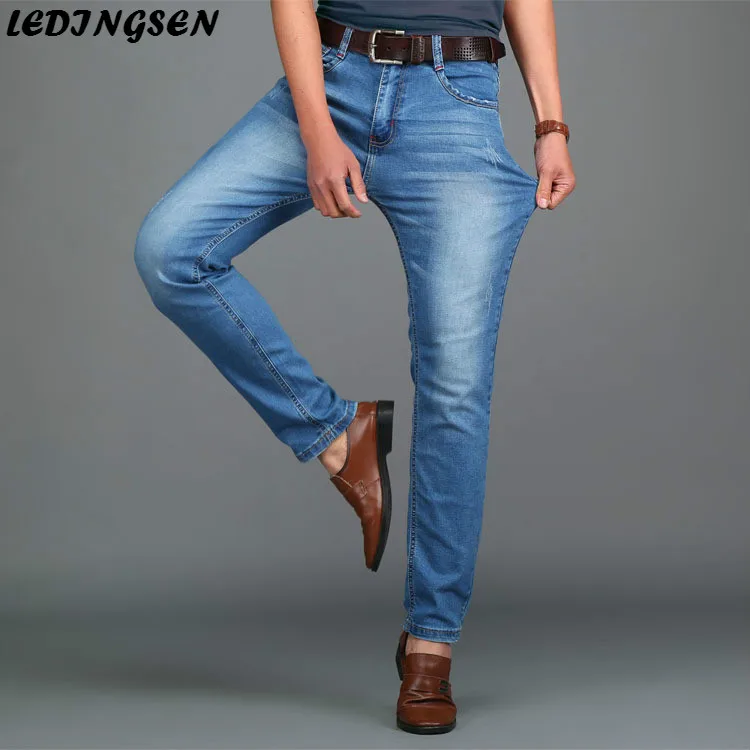 LEDINGSEN 2018 Men Jeans Business Casual Straight Slim Blue Jeans Stretch Denim Pants Trousers Classic Black Jeans Plus Size 48
LEDINGSEN 2018 Men Jeans Business Casual Straight Slim Blue Jeans Stretch Denim Pants Trousers Classic Black Jeans Plus Size 48