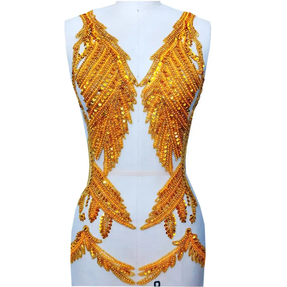 Handmade beads rhinestones applique golden yellow sew on patches for dress accessory
Handmade beads rhinestones applique golden yellow sew on patches for dress accessory