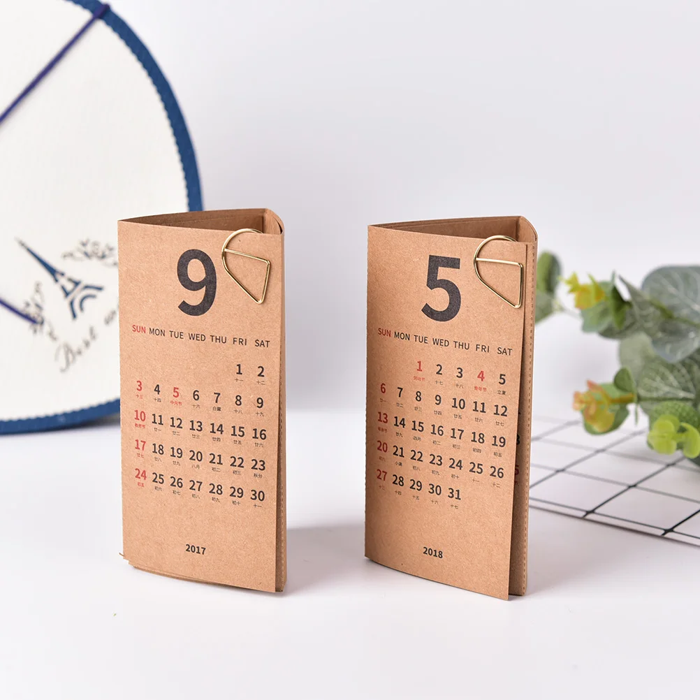 2020 2018 Year Simple Kraft Paper Natural White Color Planner