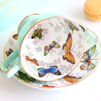 200ml Butterfly Gold Plated Ceramic Bone China Porcelain Cappuccino Coffee Cup Flower Black Tea Cup Teacup Mug Saucer with Spoon
200ml Butterfly Gold Plated Ceramic Bone China Porcelain Cappuccino Coffee Cup Flower Black Tea Cup Teacup Mug Saucer with Spoon