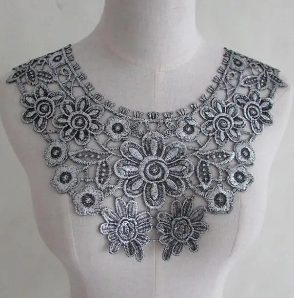 Women's Korean Fashion gray lace fake collar lady's flower embroidery hollow out diy accessories Ties & Detachable Collar R946
Women's Korean Fashion gray lace fake collar lady's flower embroidery hollow out diy accessories Ties & Detachable Collar R946