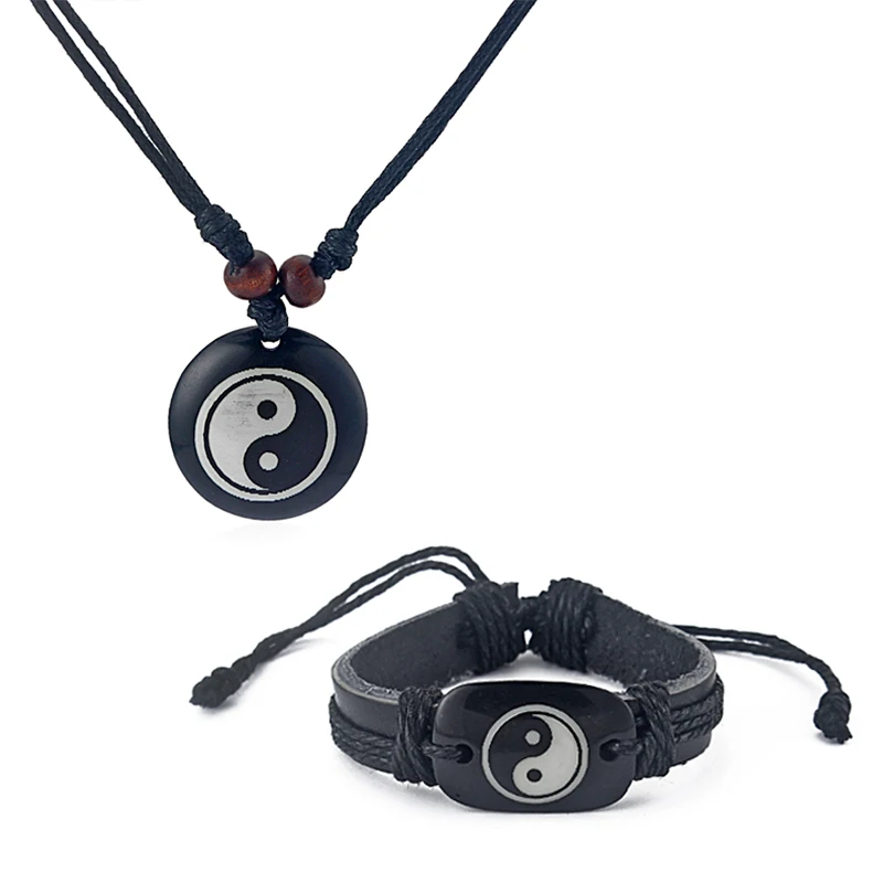 5Set (Necklace+Bracelet) Resin Yin Ying Yang Charm Leather Bracelet Necklace Surfer Macrame
5Set (Necklace+Bracelet) Resin Yin Ying Yang Charm Leather Bracelet Necklace Surfer Macrame