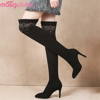 Masgulahe 2019 Newest over the knee boots women pointed toe crystal high heels party wedding shoes sexy Stretch boots ladies
Masgulahe 2019 Newest over the knee boots women pointed toe crystal high heels party wedding shoes sexy Stretch boots ladies