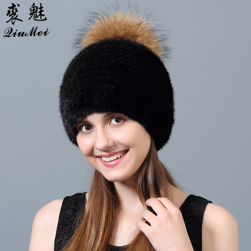 QiuMei Russian New 2018 Hat Genuine Mink Fur Thick Black/Brown/Wine Knitted Real Raccoon Fur Pompom Natural Fur Caps Hat Woman
QiuMei Russian New 2018 Hat Genuine Mink Fur Thick Black/Brown/Wine Knitted Real Raccoon Fur Pompom Natural Fur Caps Hat Woman