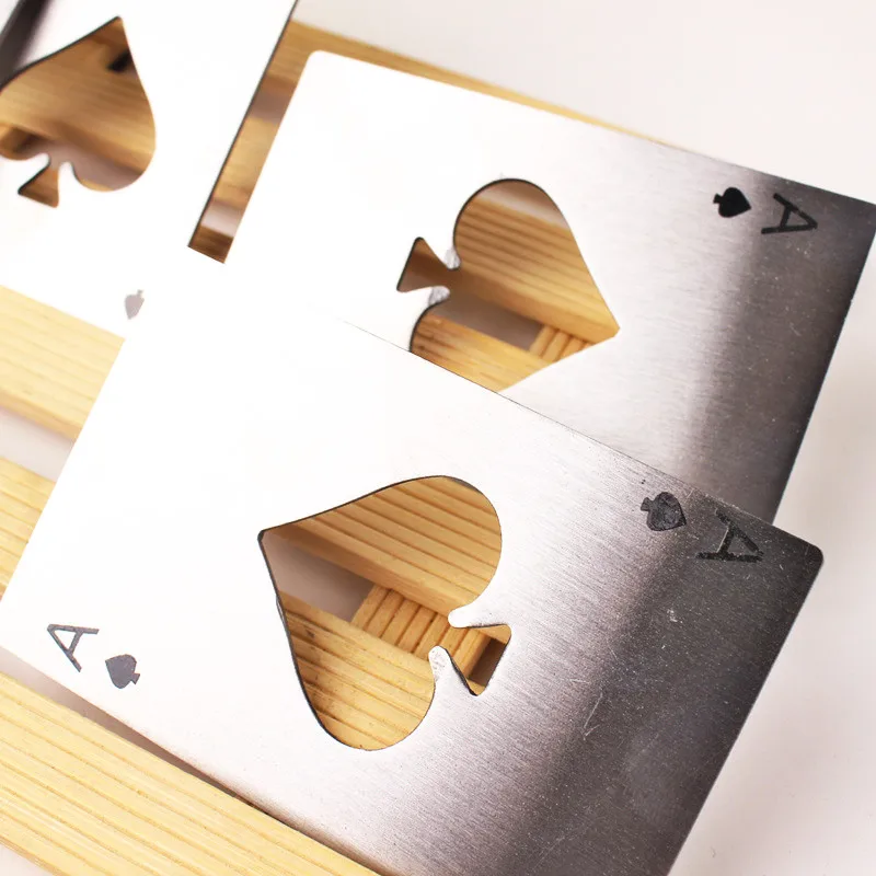 2018 Custom Bottle Openers Poker Card Beer Opener Stainless Steel Card of Spades Bar Tool for Openers Creative Gift Black&silver
2018 Custom Bottle Openers Poker Card Beer Opener Stainless Steel Card of Spades Bar Tool for Openers Creative Gift Black&silver