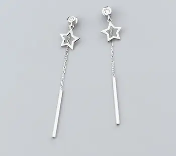 Real. 925 Sterling Silver jewelry Star &straight lucky tassel earrings Long temperament GTLE2667
Real. 925 Sterling Silver jewelry Star &straight lucky tassel earrings Long temperament GTLE2667