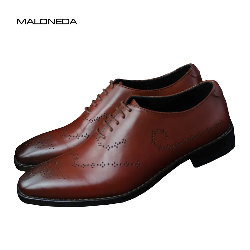 

MALONEDA Brand New Italy Handmade Classic Brogue Oxfords Leather Full Genuine Leather With Goodyear Welted