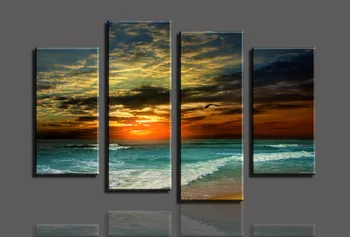 Wall Art Free Shopping Evening Sea 4 Panels/set Hd Canvas Print Painting Artwork, Hot Sell Modern Decorative Of Living Room
Wall Art Free Shopping Evening Sea 4 Panels/set Hd Canvas Print Painting Artwork, Hot Sell Modern Decorative Of Living Room