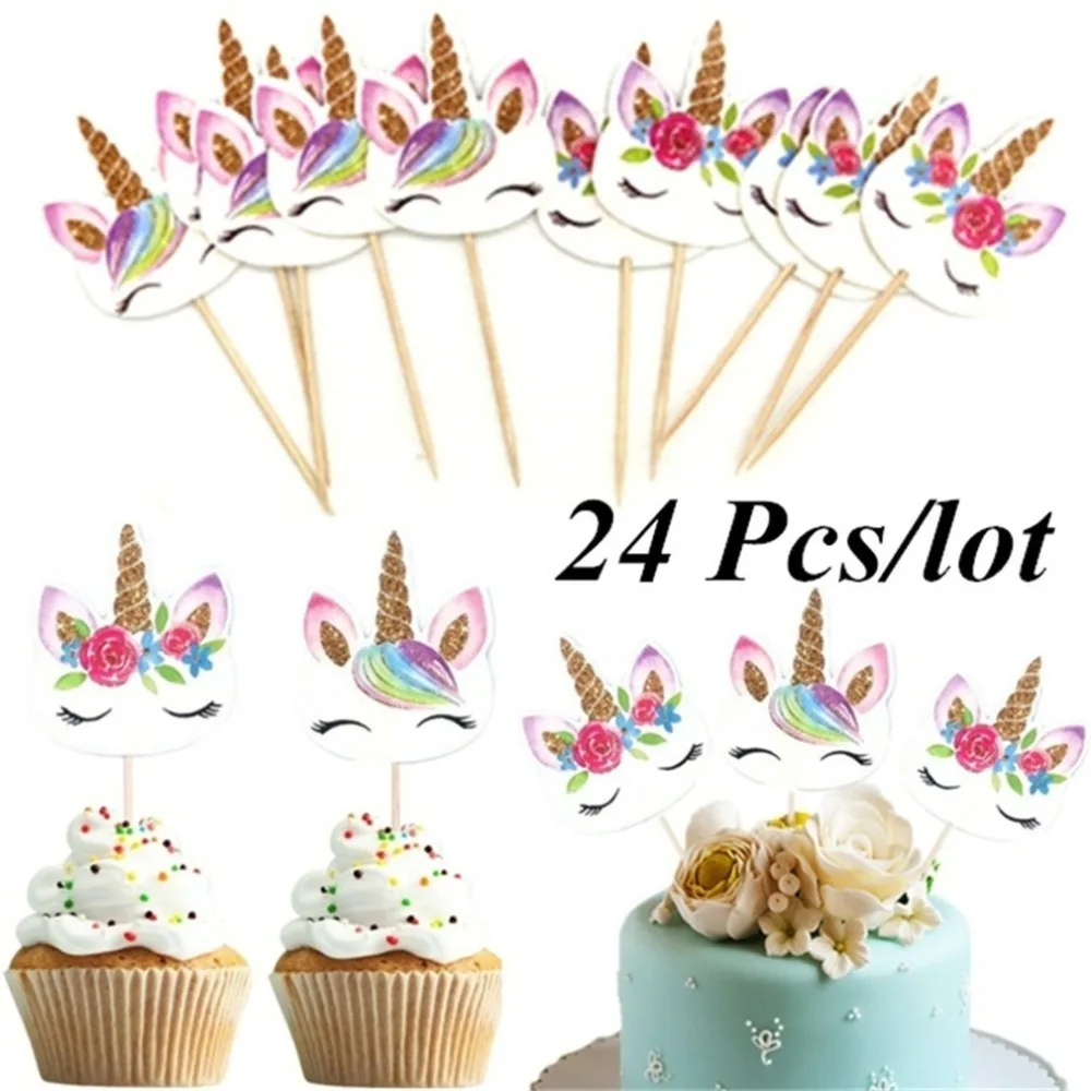 24Pcs/Set Unicorn Cartoon Cupcake Toppers Cake Decorating Insert Card Pick Wedding Kids Birthday Party Decor Supplies
24Pcs/Set Unicorn Cartoon Cupcake Toppers Cake Decorating Insert Card Pick Wedding Kids Birthday Party Decor Supplies