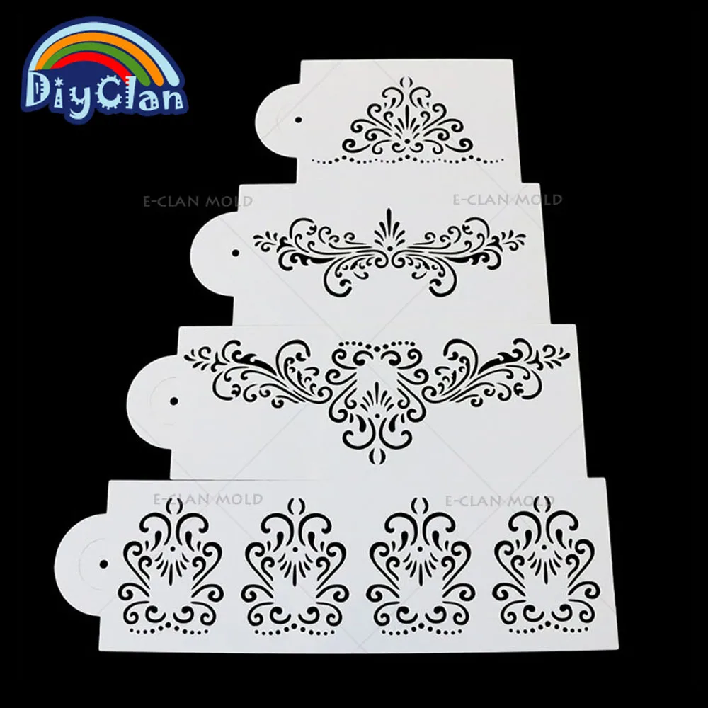 4Pcs/set Flowers Side Border wedding Cake Stencil templates Elegant pattern Cake Mold decorative Tools P0013
4Pcs/set Flowers Side Border wedding Cake Stencil templates Elegant pattern Cake Mold decorative Tools P0013