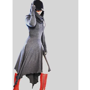 Gothic Style Long Women Dress Asymmetrical Slit Hem Hoodies Dresses Casual High Waist Drawstring Autumn Dress Fashion Vestidos
Gothic Style Long Women Dress Asymmetrical Slit Hem Hoodies Dresses Casual High Waist Drawstring Autumn Dress Fashion Vestidos