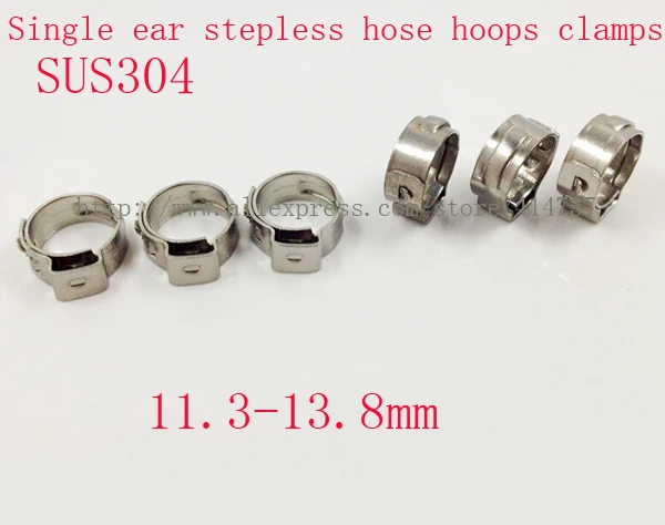 50pcs/lot High Quality stainless steel 304 11.3-13.8mm 13.8mm Single ear stepless hose hoops clamps
50pcs/lot High Quality stainless steel 304 11.3-13.8mm 13.8mm Single ear stepless hose hoops clamps