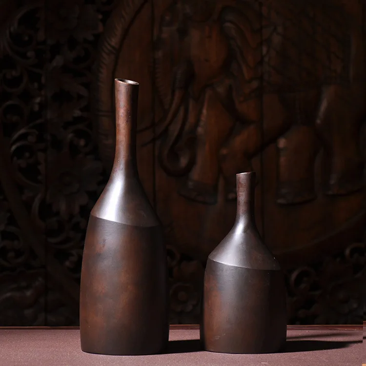 Southeast Asian style ornaments original ecology creative thin mouth wood color solid vase Home decoration pastoral
Southeast Asian style ornaments original ecology creative thin mouth wood color solid vase Home decoration pastoral