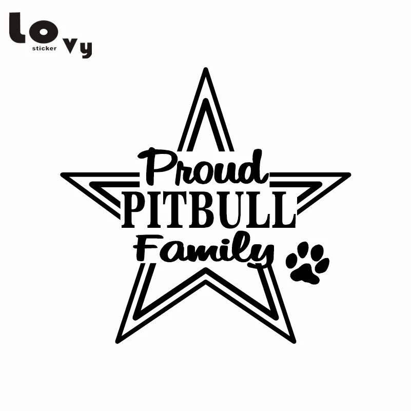 Creative Proud Pitbull Family Car Sticker Funny Cartoon Dog Vinyl Decal | Автомобили и мотоциклы