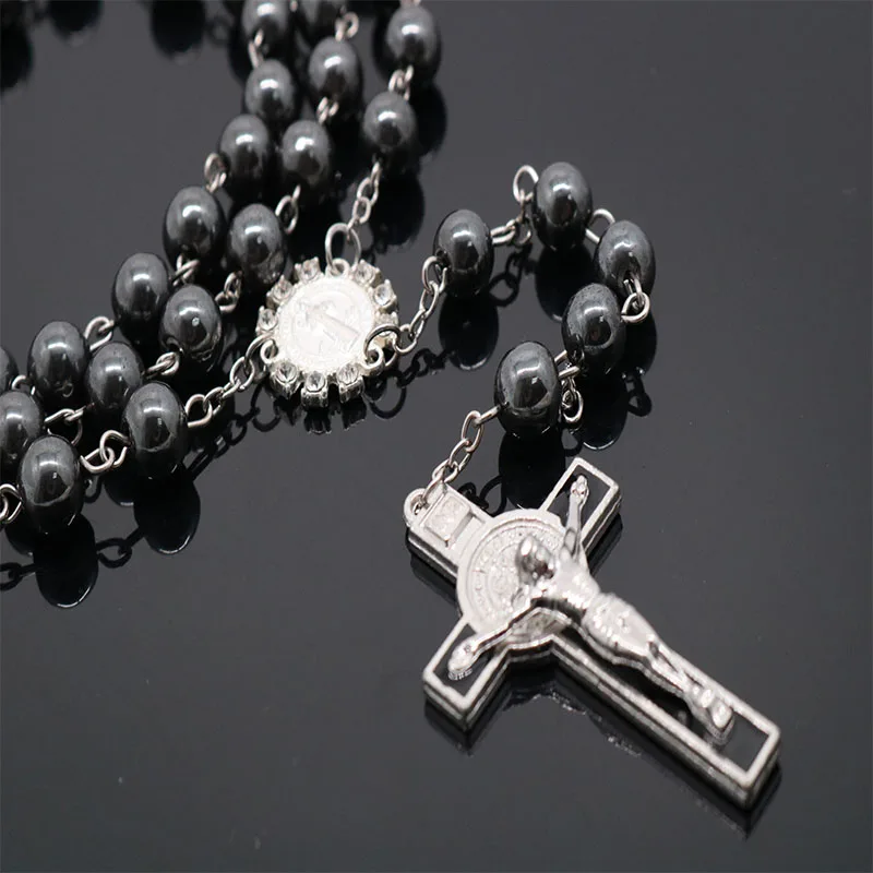 Hot 8mm Hematite Rosary Necklace, Black St. Benjamin Cross Pendant Necklace Jewelry. 2 Pieces
Hot 8mm Hematite Rosary Necklace, Black St. Benjamin Cross Pendant Necklace Jewelry. 2 Pieces