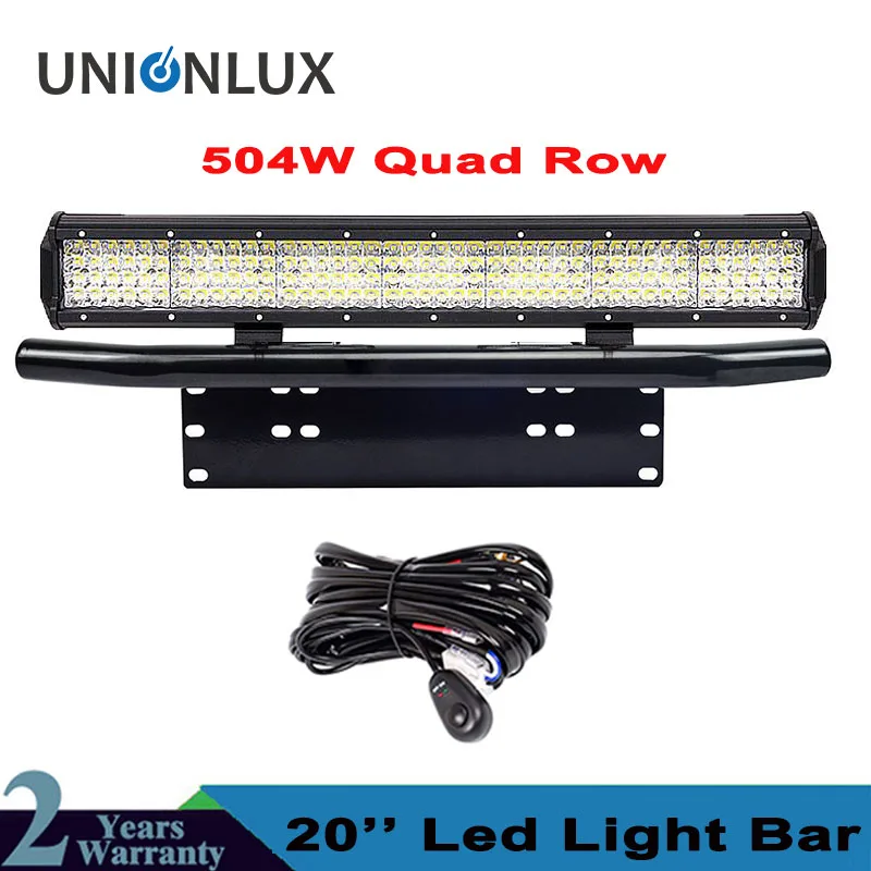 Quad Row Offroad LED Light Bar 20" 504W Flood Beam + Bull Bar License Plate Front Bracket For 4x4 4WD Trucks Car +Wire Kit
Quad Row Offroad LED Light Bar 20" 504W Flood Beam + Bull Bar License Plate Front Bracket For 4x4 4WD Trucks Car +Wire Kit