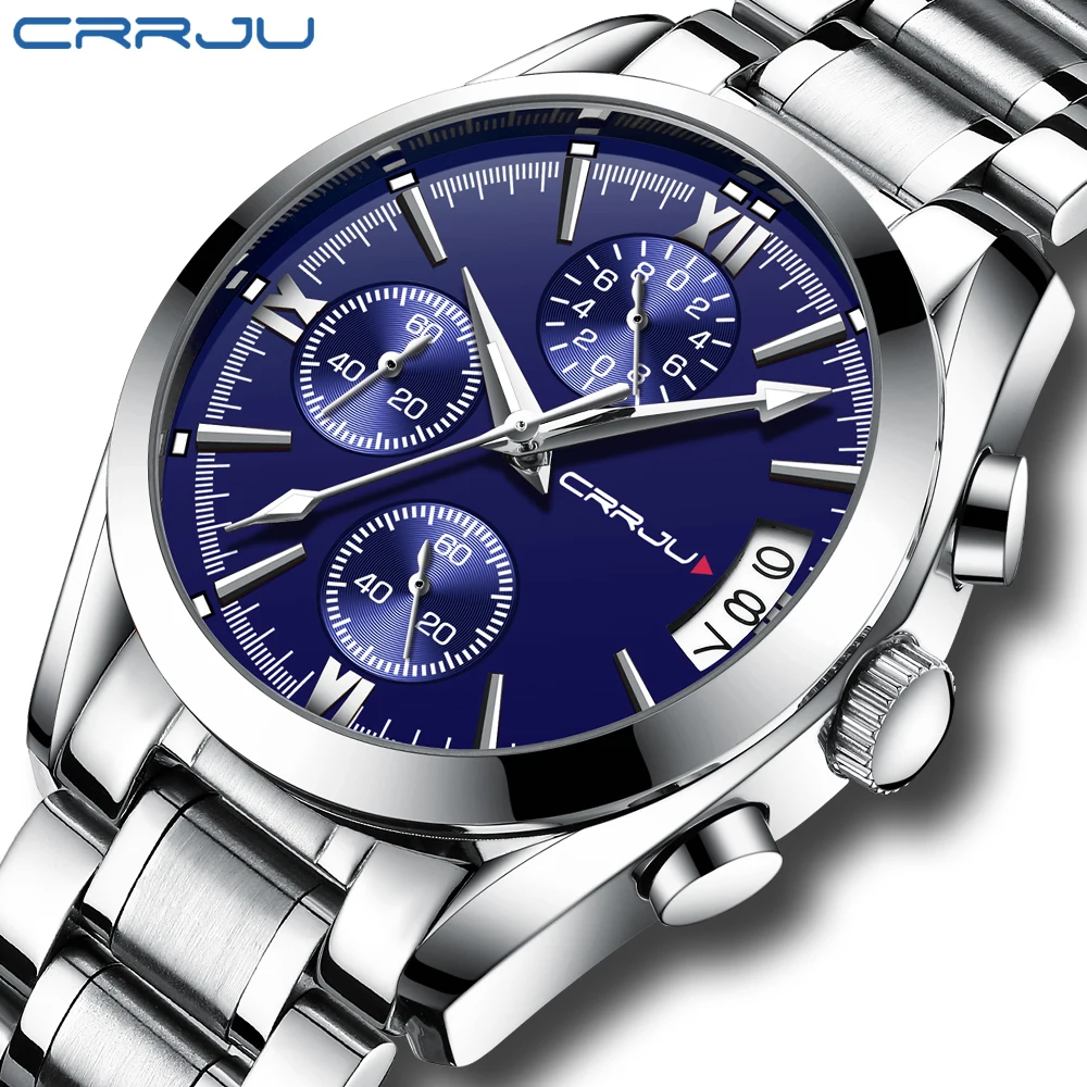 2018 New Watches Men Luxury Brand CRRJU Chronograph Men Sports Watches Waterproof Full Steel Quartz Men's Watch Relogio Masculin 
2018 New Watches Men Luxury Brand CRRJU Chronograph Men Sports Watches Waterproof Full Steel Quartz Men's Watch Relogio Masculin