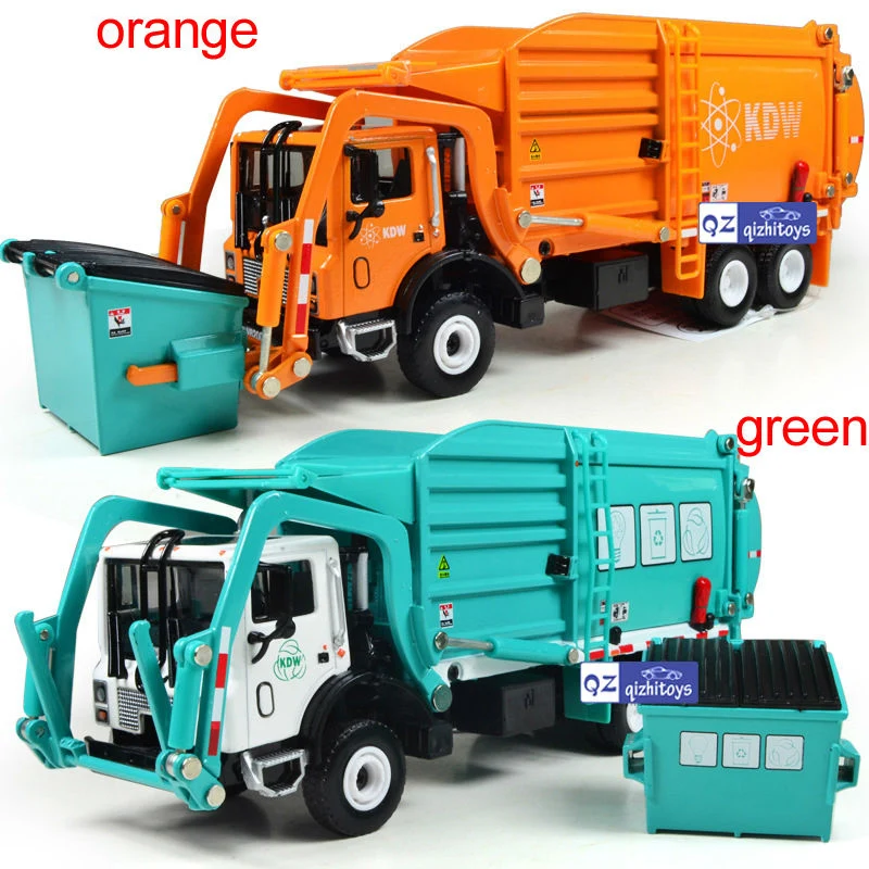 

Alloy materials handling truck garbage cleaning vehicle model 1:24 garbage truck sanitation trucks clean car toy car kid gift