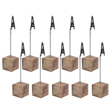 10 Pcs Lightweight Cube Base Memo Clips Holder with Alligator Clip Clasp for Displaying Number Cards (Wooden Base)
10 Pcs Lightweight Cube Base Memo Clips Holder with Alligator Clip Clasp for Displaying Number Cards (Wooden Base)