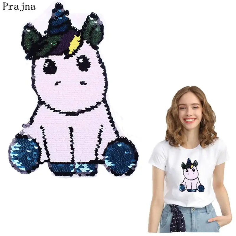 Prajna Unicorn Sequined Patches Sewing On Reversible Change Color Patches For Clothing Cartoon Stickers On T-shirt Applique DIY
Prajna Unicorn Sequined Patches Sewing On Reversible Change Color Patches For Clothing Cartoon Stickers On T-shirt Applique DIY