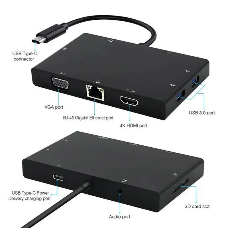 Thunderbolt 3 hub usb type c hdmi rj45 ethnernet vga 2usb3.0 usb3.1 charge sd card 3.5mm audio port adapter for macbook pro
Thunderbolt 3 hub usb type c hdmi rj45 ethnernet vga 2usb3.0 usb3.1 charge sd card 3.5mm audio port adapter for macbook pro