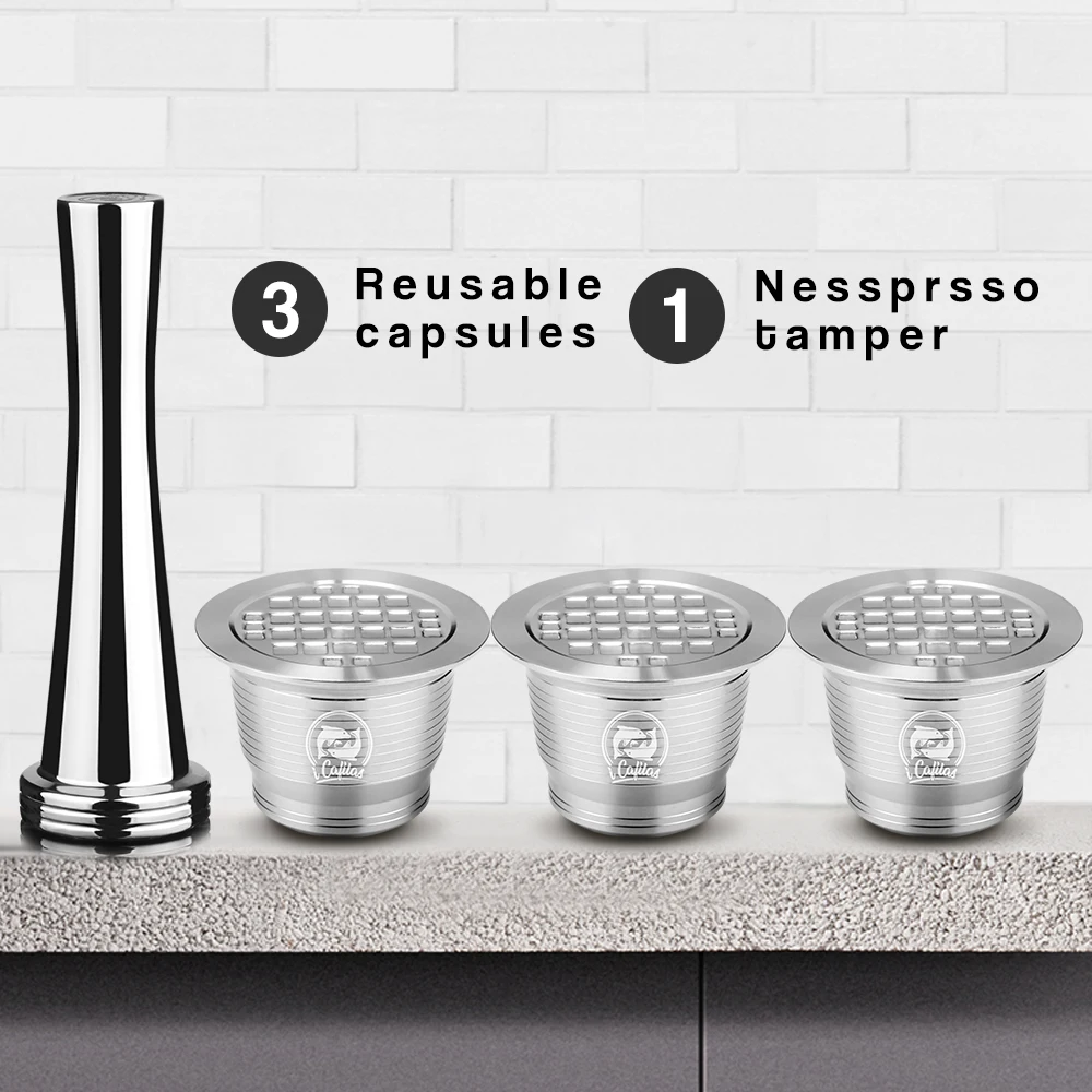 Refillable 4pcs Upgrade Square Hole For Nespresso Stainless Steel Capsule Metal Reusable Coffee Filter Cup Reusable Dripper
Refillable 4pcs Upgrade Square Hole For Nespresso Stainless Steel Capsule Metal Reusable Coffee Filter Cup Reusable Dripper