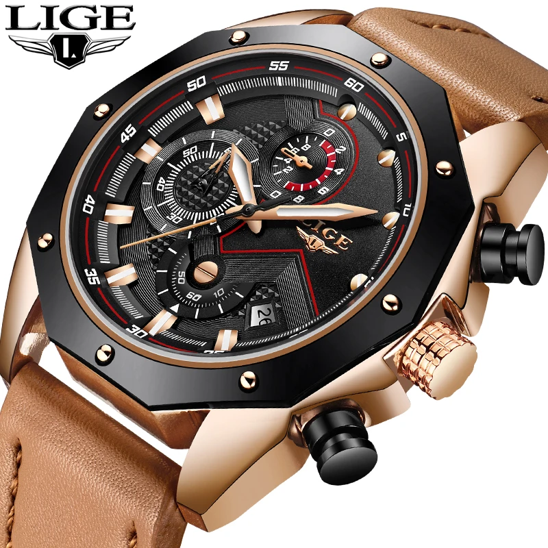 New LIGE Men Watches Top Brand Luxury Business Quartz Gold Watch Men Fashion Waterproof Leather Sport Watch Relogio Masculino
New LIGE Men Watches Top Brand Luxury Business Quartz Gold Watch Men Fashion Waterproof Leather Sport Watch Relogio Masculino