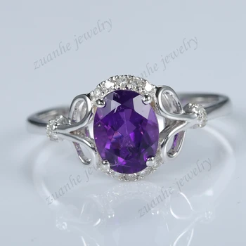 BAIHE Solid 14k White Gold Natural Diamonds Purple Amethyst Fine Jewelry Elegant Engagement Ring Amethyst Ring
BAIHE Solid 14k White Gold Natural Diamonds Purple Amethyst Fine Jewelry Elegant Engagement Ring Amethyst Ring