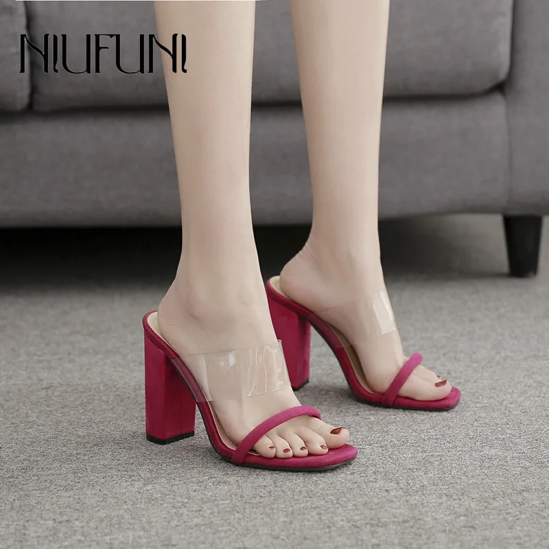 Fashion Square Head Transparent Thick Heel Women's Slippers NIUFUNI 2019 New High Heels Casual Women's Sandals Ladies Shoes
Fashion Square Head Transparent Thick Heel Women's Slippers NIUFUNI 2019 New High Heels Casual Women's Sandals Ladies Shoes