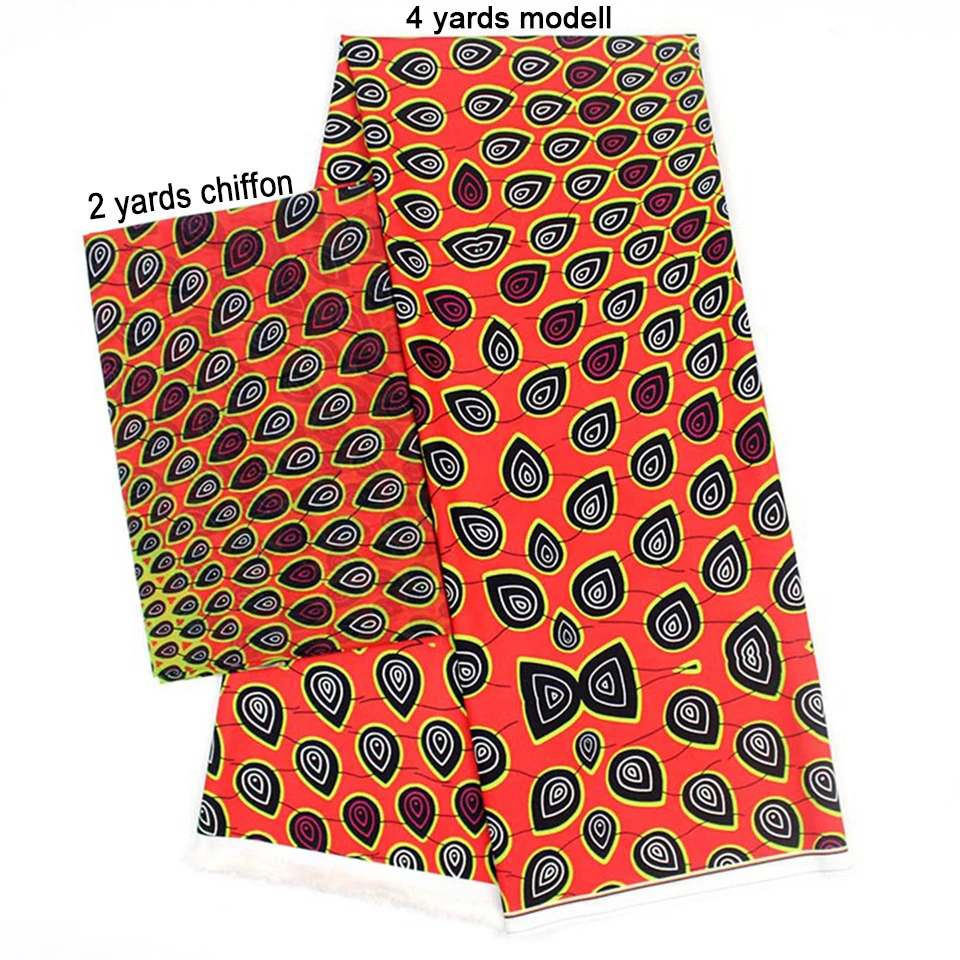 2 Pcs Set 4 Yards African Ankara Prints Modell Material & 2 Yards Chiffon Ankara Chiffon Fabric YBXM-5
2 Pcs Set 4 Yards African Ankara Prints Modell Material & 2 Yards Chiffon Ankara Chiffon Fabric YBXM-5