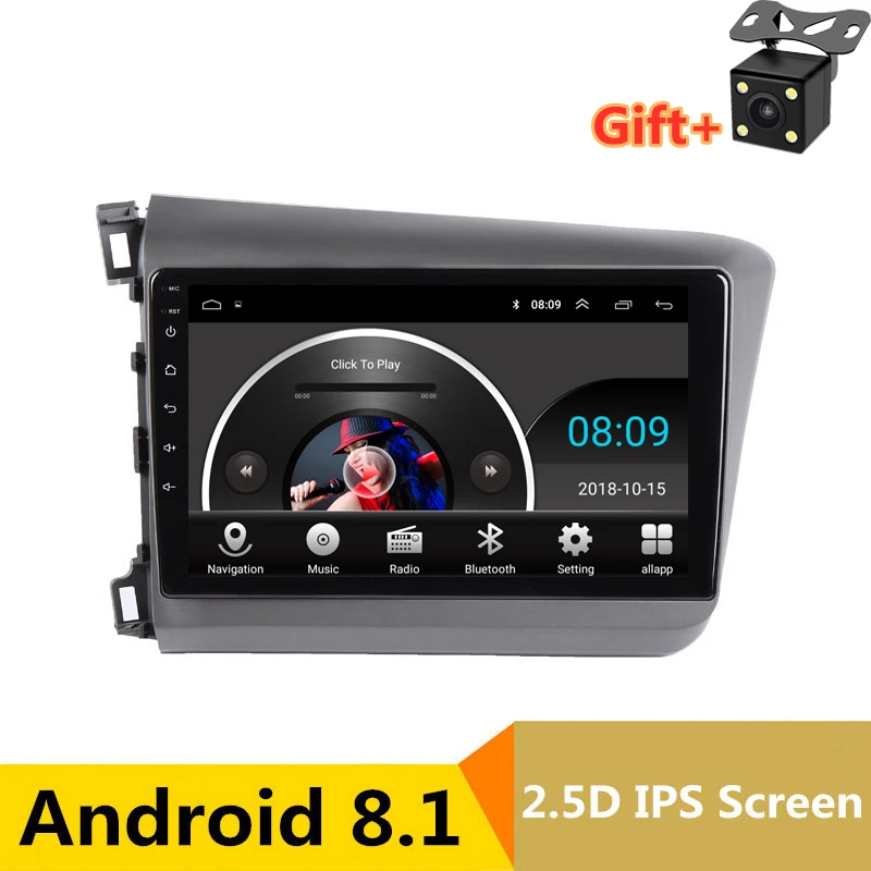 9" 2.5D IPS Android 8.1 Car DVD Multimedia Player GPS For Honda Civic 2010 2011 2012 2013 2014 audio car radio stereo navigation
9" 2.5D IPS Android 8.1 Car DVD Multimedia Player GPS For Honda Civic 2010 2011 2012 2013 2014 audio car radio stereo navigation