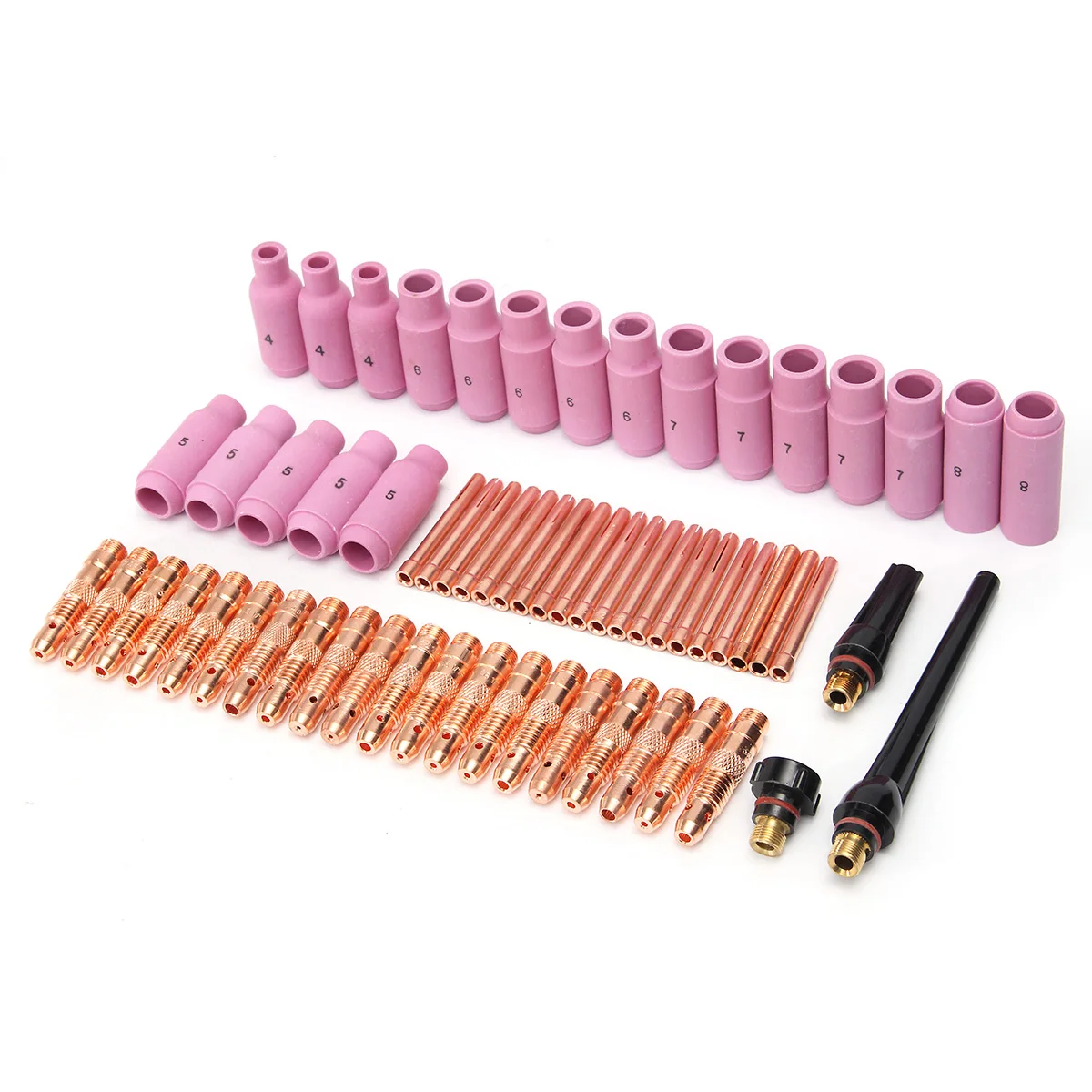 1Set 63pcs TIG Welding Torch Gas Lens Parts Replacement Kit For WP-17/18/26 WP Tungsten 
1Set 63pcs TIG Welding Torch Gas Lens Parts Replacement Kit For WP-17/18/26 WP Tungsten