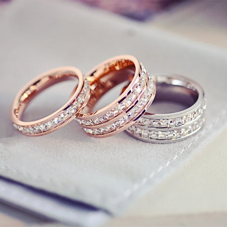 Double crystal diamond ring Woman Fashion Ring Rose Gold Filled Titanium Steel Rings For Women Female Fine Jewelry Whose sale
Double crystal diamond ring Woman Fashion Ring Rose Gold Filled Titanium Steel Rings For Women Female Fine Jewelry Whose sale