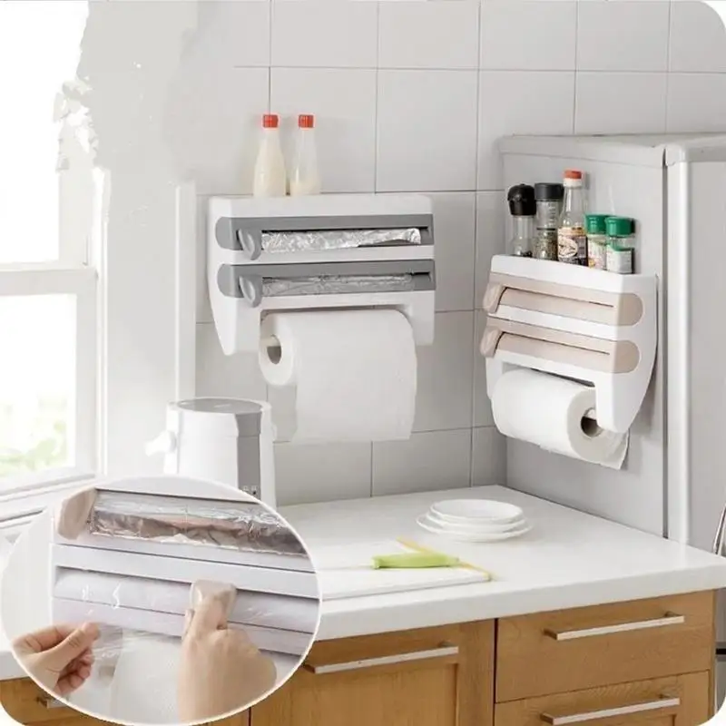 Creative Kitchen Refrigerator Cling Film Storage Rack Cling Film Cutter Hanging Wall Type Tissue Holder Kitchen Organize
Creative Kitchen Refrigerator Cling Film Storage Rack Cling Film Cutter Hanging Wall Type Tissue Holder Kitchen Organize