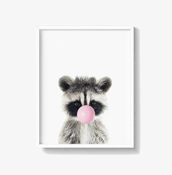 Modern Nordic Raccoon With Bubble Gum Animal Wall Art Painting Prints Canvas Poster Cartoon Wall Pictures For Kids Room Decor
Modern Nordic Raccoon With Bubble Gum Animal Wall Art Painting Prints Canvas Poster Cartoon Wall Pictures For Kids Room Decor