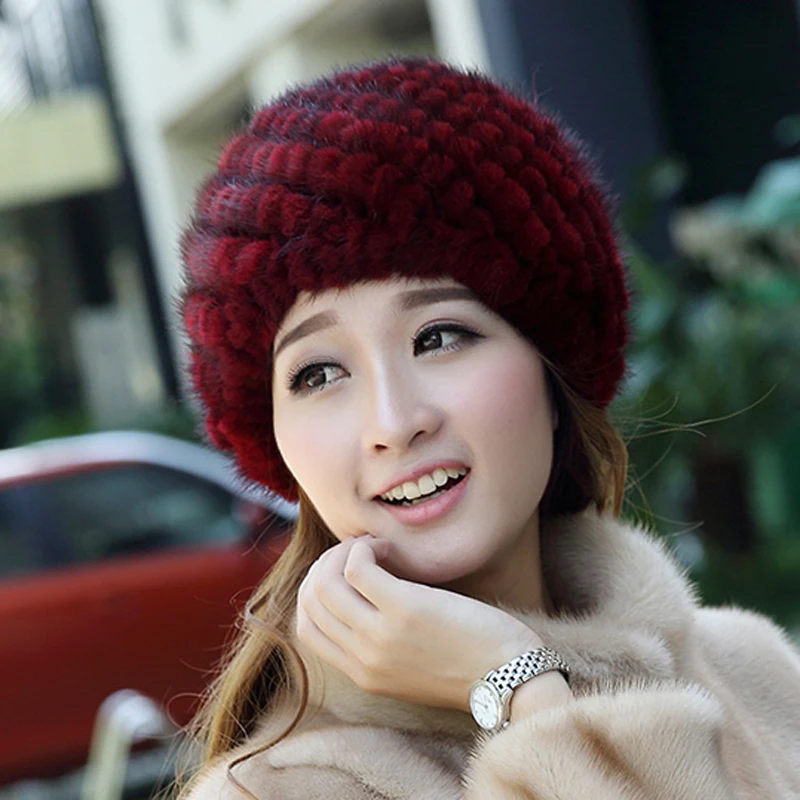 Women winter warm fur hat elegant lady real mink fur cap elastic Beanies knitted lining headwear high quality lose sale
Women winter warm fur hat elegant lady real mink fur cap elastic Beanies knitted lining headwear high quality lose sale
