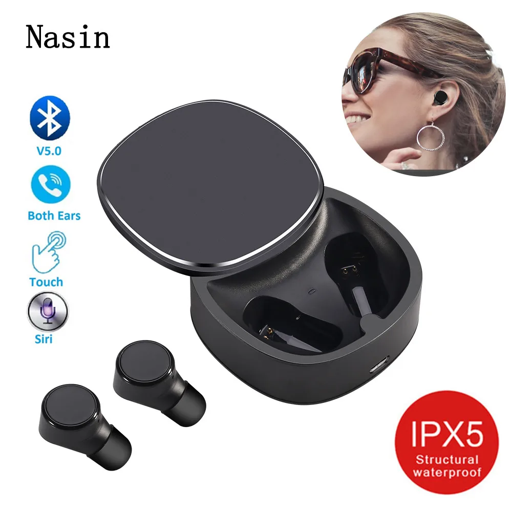 Nasin TWS Mini Bluetooth 5.0 Earphones Wireless touch IPX5 Waterproof Stereo Headset Noise Canceling Earbuds With charging box
Nasin TWS Mini Bluetooth 5.0 Earphones Wireless touch IPX5 Waterproof Stereo Headset Noise Canceling Earbuds With charging box