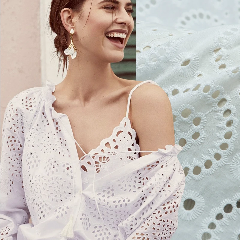 Simple style solid white hollow circle embroidery pure cotton fabric,sewing for dress,skirt,blouse,home,child,craft by the yard
Simple style solid white hollow circle embroidery pure cotton fabric,sewing for dress,skirt,blouse,home,child,craft by the yard