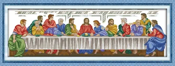 

Famous The Last Supper Printed Canvas DMC Counted Chinese Cross Stitch Kits printed Cross-stitch set Embroidery Needlework