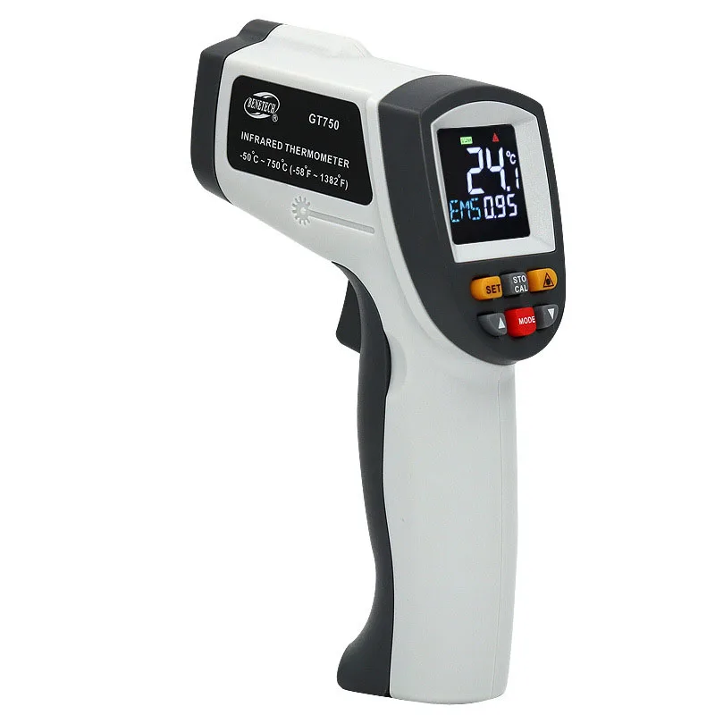 Infrared thermometer, temperature gun, kitchen electronic thermometer, infrared temperature measuring instrument
Infrared thermometer, temperature gun, kitchen electronic thermometer, infrared temperature measuring instrument