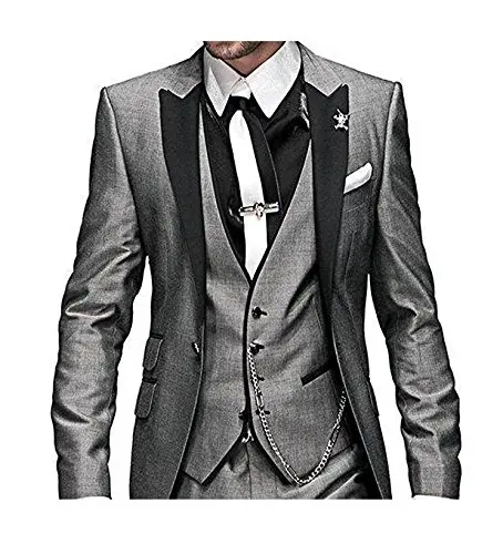 Mens Grey Slim Fit 3 Piece Wedding Suit Grooms Business Tuxedo Single Breasted Evening Prom Peak Lapel Stage Suit 2018 Blazer
Mens Grey Slim Fit 3 Piece Wedding Suit Grooms Business Tuxedo Single Breasted Evening Prom Peak Lapel Stage Suit 2018 Blazer