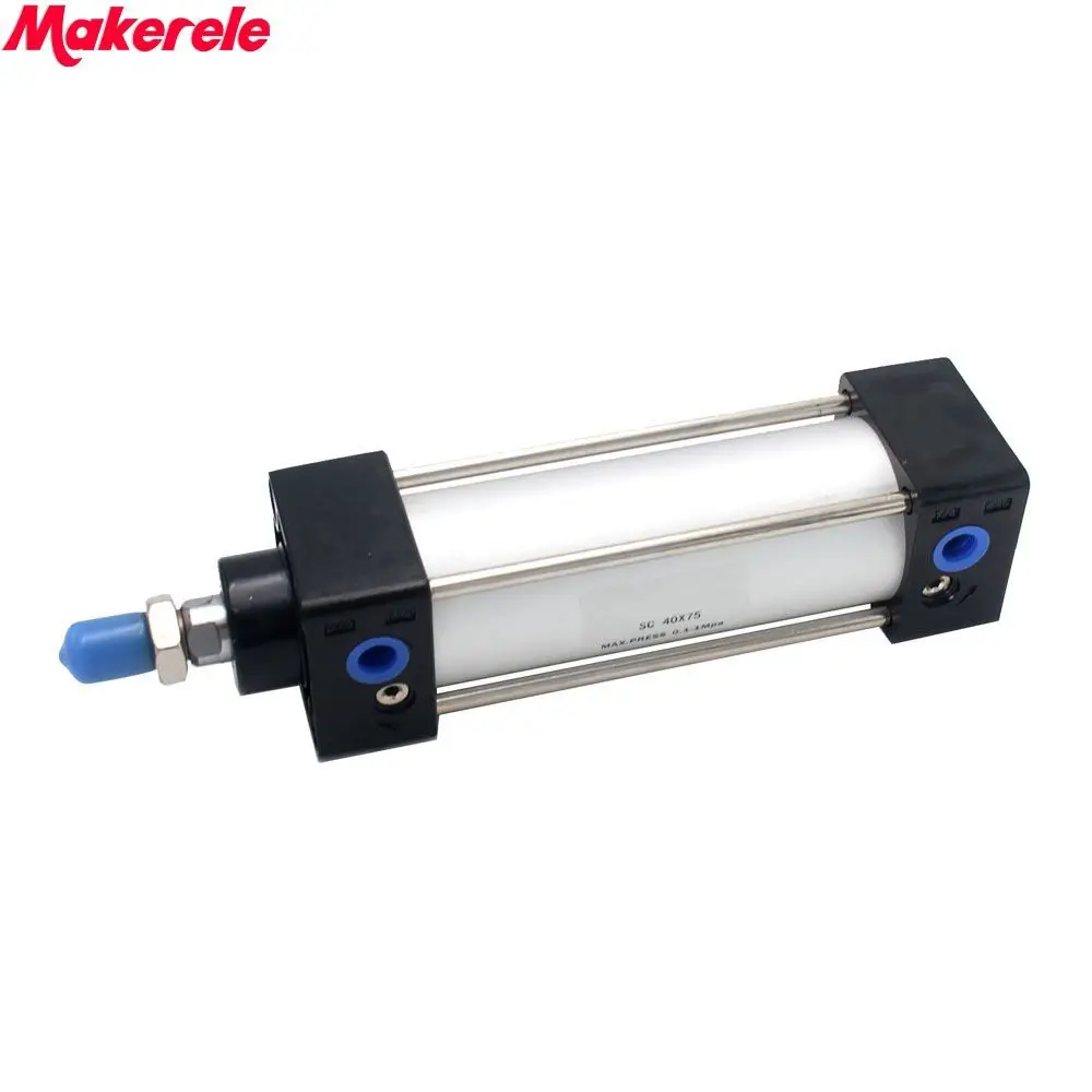 

Mini Pneumatic Cylinder Double Acting Air Cylinder 40mm Bore 75mm Stroke SC40-75 Makerele