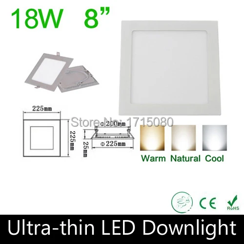 10 pcs/lot Ultra thin design 18W LED panel light square LED Recessed ceiling light natural white flat lighting lamp Via DHL
10 pcs/lot Ultra thin design 18W LED panel light square LED Recessed ceiling light natural white flat lighting lamp Via DHL