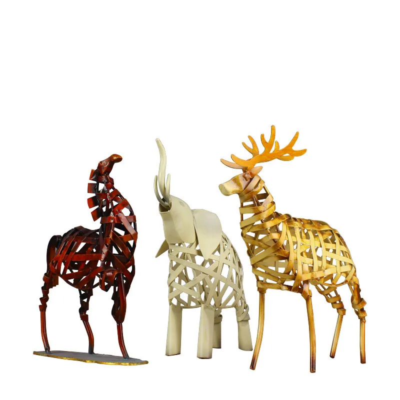 Iron Horse Elephant Figurines 4 Style Abstract Deer Miniatures Vintage Animal Figurine Home Decoration Creative Gift Souvenirs
Iron Horse Elephant Figurines 4 Style Abstract Deer Miniatures Vintage Animal Figurine Home Decoration Creative Gift Souvenirs