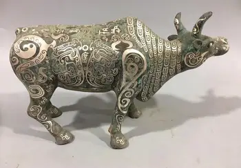 Chinese Antique Warring States bronze hand-made silver-plated wealth lucky bull
Chinese Antique Warring States bronze hand-made silver-plated wealth lucky bull